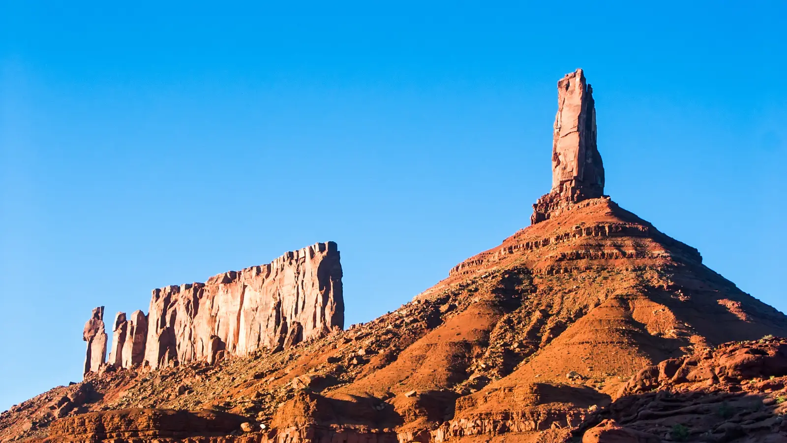 Castleton Tower a rock structure in Moab utah