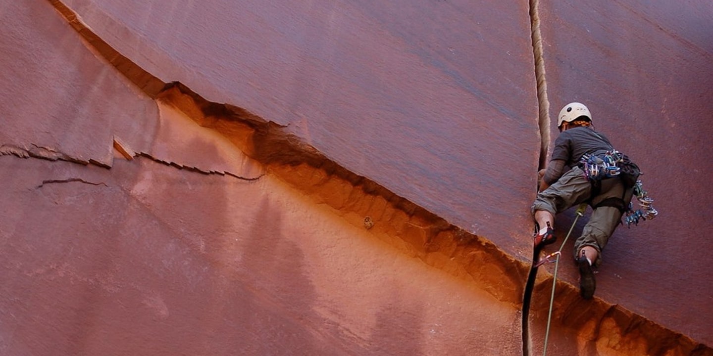 The indian creek crack climbing formation in Moab