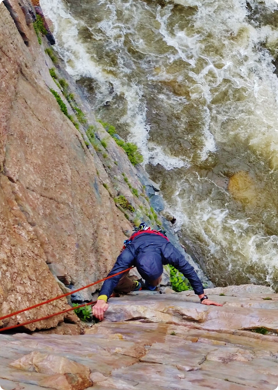 person climbing a single pitch