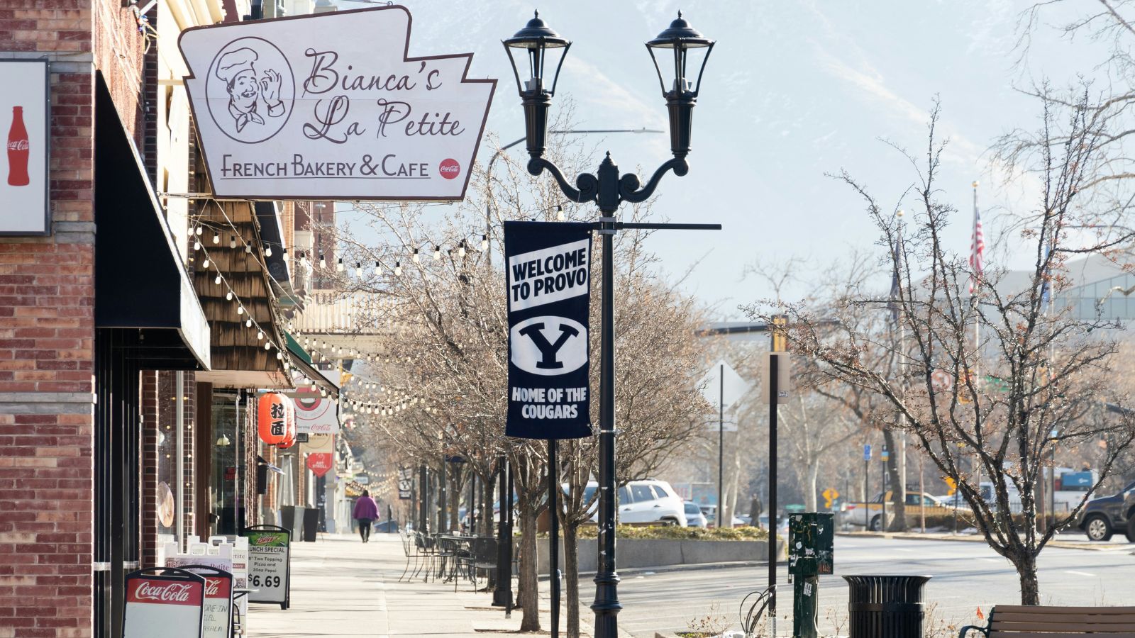 Downtown Provo, Utah on a blue sky day