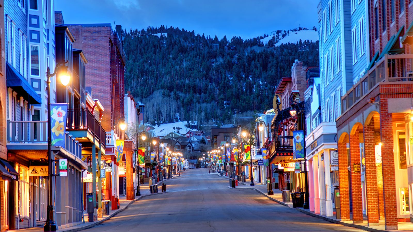 Downtown Park City, Utah in the winter