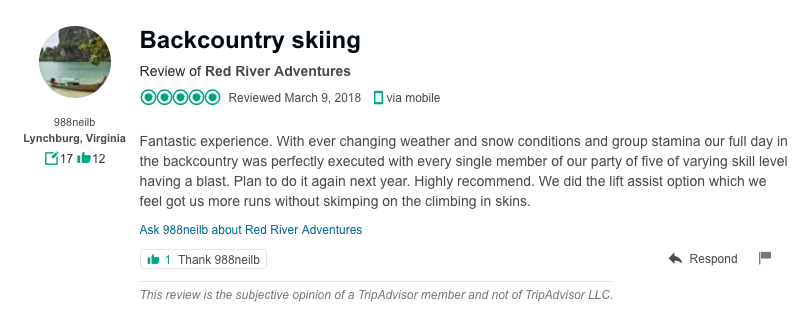 Read Our Review on Guided Backcountry Ski Tours at Red River Adventures Utah